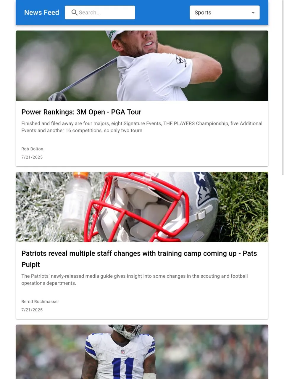 Global News Feed project preview